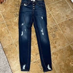 KanCan Dark Blue Distressed Skinny Jeans